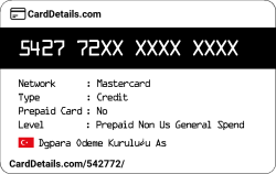 Card Details: 542772