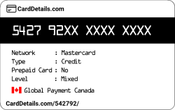 Card Details: 542792