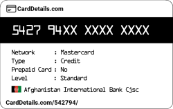 Card Details: 542794