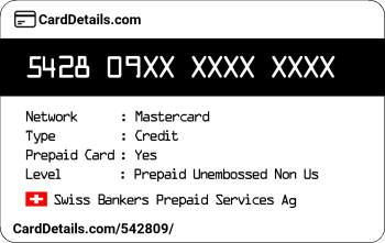 Card Details: 542809