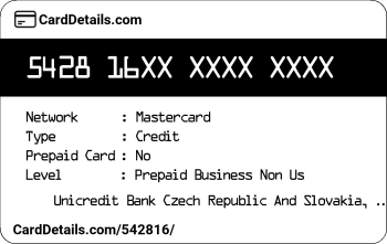Card Details: 542816