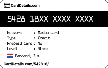Card Details: 542818