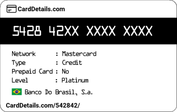 Card Details: 542842