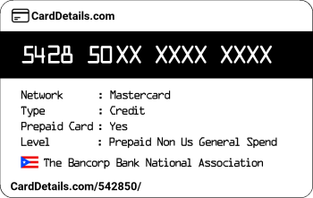 Card Details: 542850