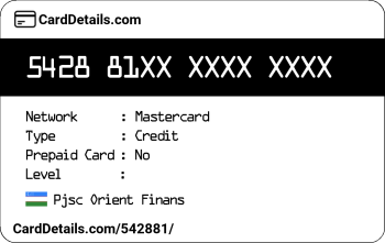 Card Details: 542881