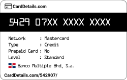 Card Details: 542907