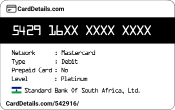 Card Details: 542916