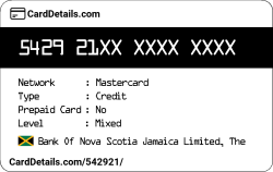Card Details: 542921