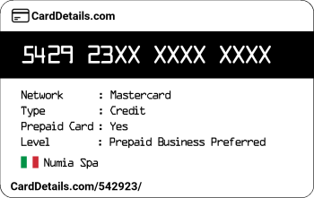 Card Details: 542923