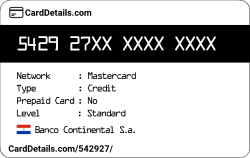 Card Details: 542927