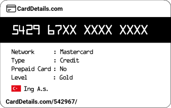 Card Details: 542967