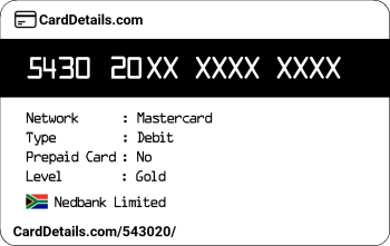 Card Details: 543020