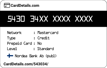 Card Details: 543034
