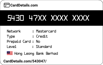 Card Details: 543047