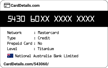 Card Details: 543060