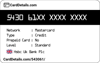 Card Details: 543061