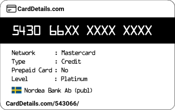 Card Details: 543066