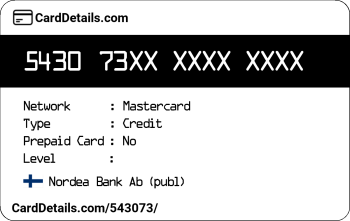 Card Details: 543073