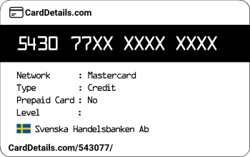 Card Details: 543077