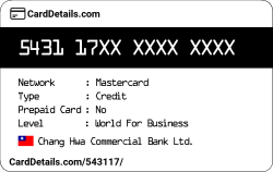 Card Details: 543117