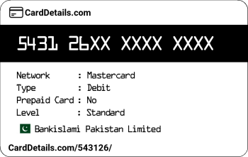 Card Details: 543126