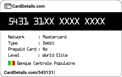 Card Details: 543131