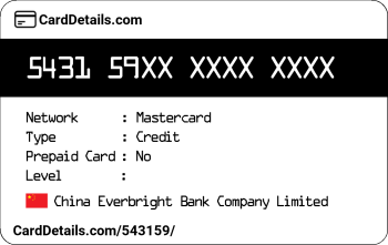 Card Details: 543159