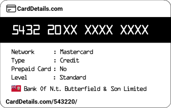 Card Details: 543220