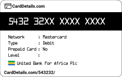 Card Details: 543232