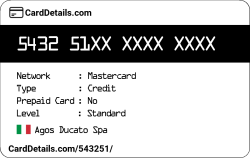 Card Details: 543251