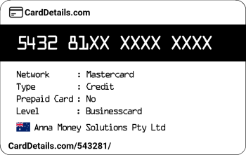 Card Details: 543281