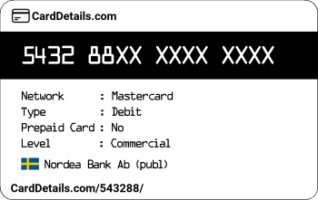 Card Details: 543288