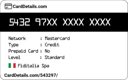 Card Details: 543297