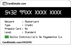 Card Details: 543299