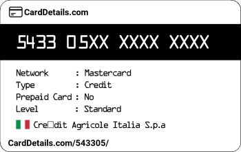 Card Details: 543305