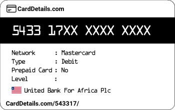 Card Details: 543317