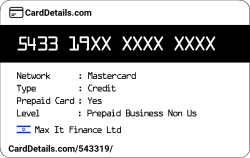 Card Details: 543319