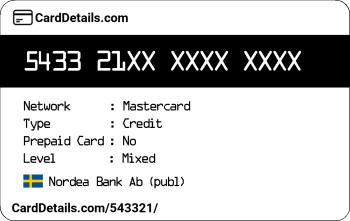 Card Details: 543321