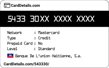 Card Details: 543330