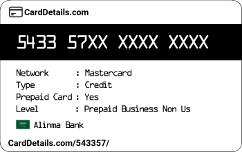Card Details: 543357