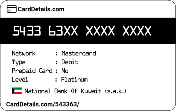 Card Details: 543363