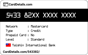 Card Details: 543382