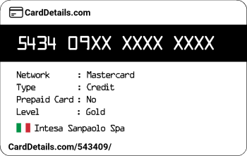 Card Details: 543409