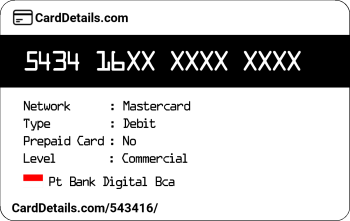 Card Details: 543416