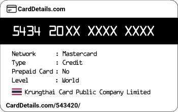 Card Details: 543420