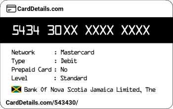Card Details: 543430
