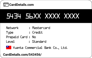Card Details: 543456