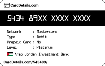 Card Details: 543489