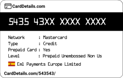 Card Details: 543543