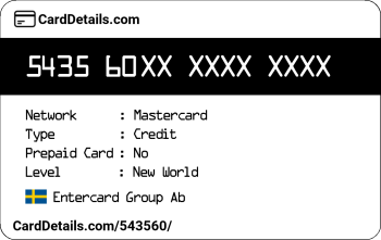 Card Details: 543560